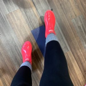 Coral HUNTER Chelsea Boots short Sz 8 Wellies